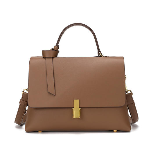 雀说古着感真皮女包包2025新款潮搭简约斜跨单肩包大气ins锁扣腋下包ALW2511-2 商品图3