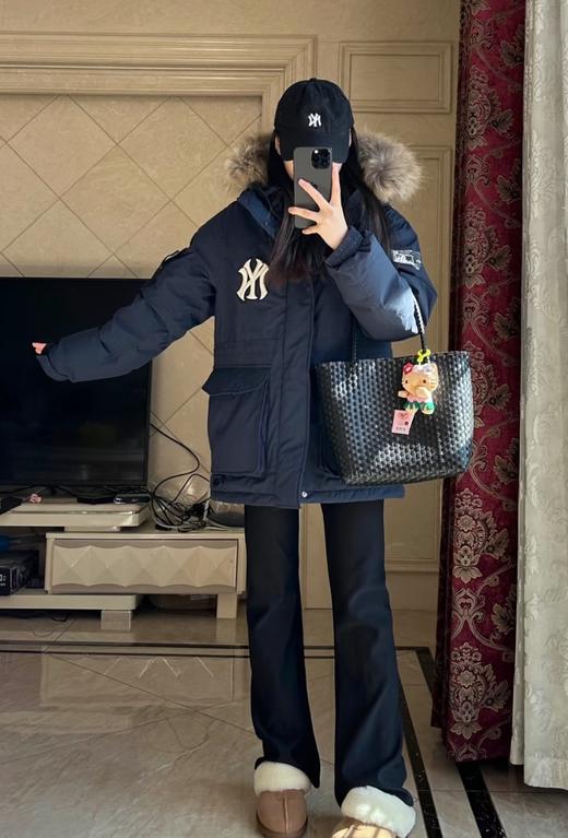 真毛毛领380-450克充绒白鸭绒真毛领保暖羽绒服男女同款加绒领亲肤 商品图2