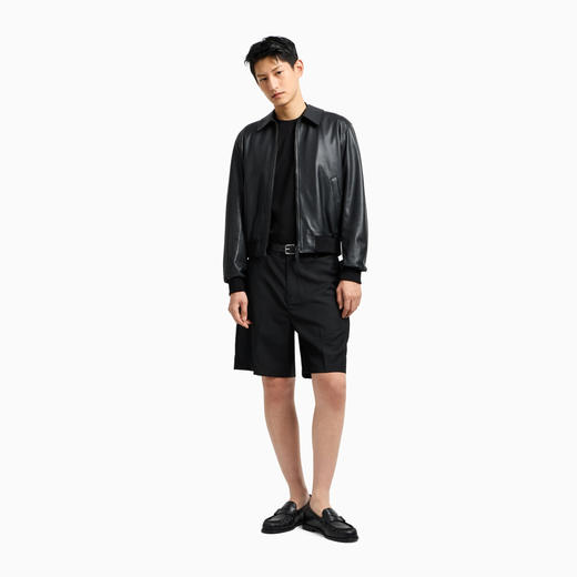 EMPORIO ARMANI 阿玛尼 男士带有提花标志的针织圆领长袖T恤 黑色 8N1TD7 1JGYZ 0021 商品图4