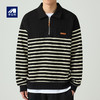 墨麦客撞色条纹拼接卫衣男秋季款时尚拉链翻领男士卫衣55451 商品缩略图0