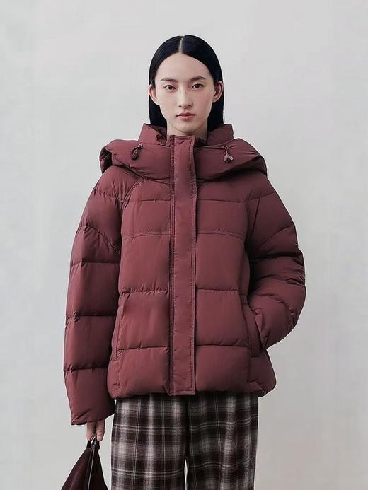 180g羽绒【卡汶品牌】连帽简约50%羽绒短款宽松羽绒服-喜出 商品图3