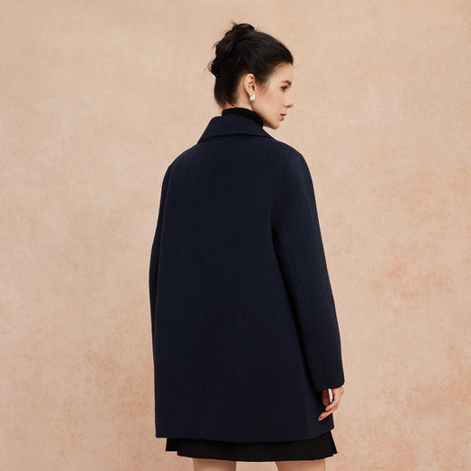 QH947斯尔丽25新款一手长小个子直身时尚百搭通勤双面呢羊毛短大衣 商品图1