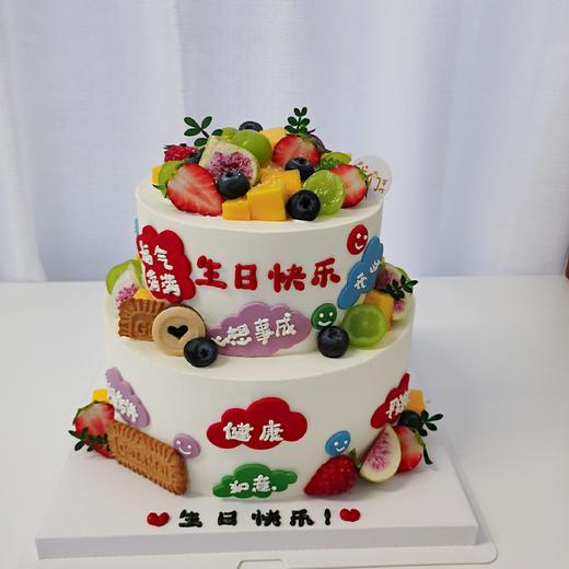 双层水果蛋糕(按当季水果装饰)-低糖处理无添加 商品图4