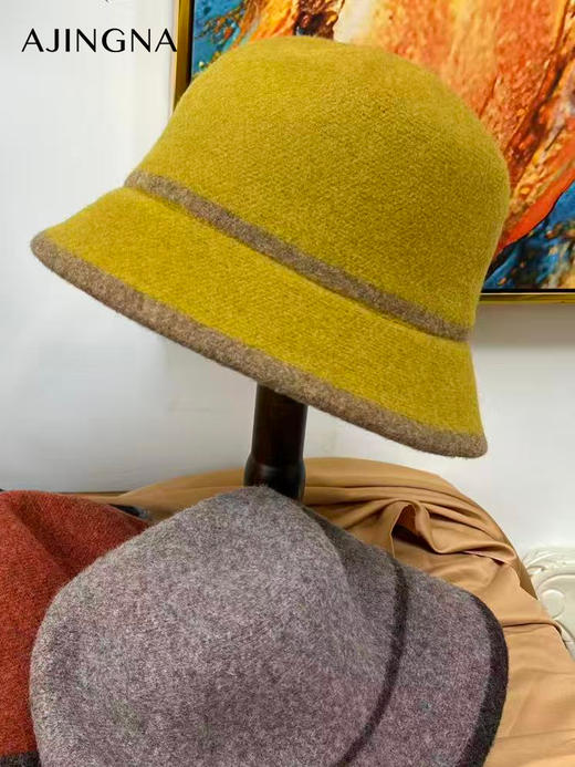 【积分兑换】阿菁娜多色羊毛混纺渔夫帽A30D627001 商品图1