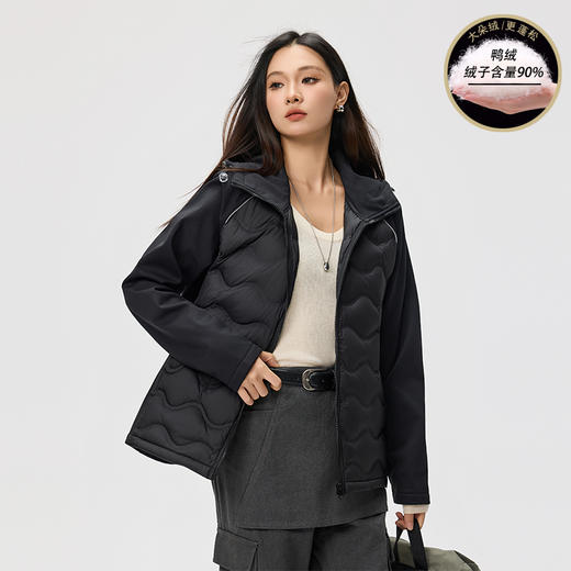 【90%大朵绒 锁温防钻绒 轻盈到像没穿！】J.S.WANGZI 云朵感连帽轻暖羽绒服 商品图8