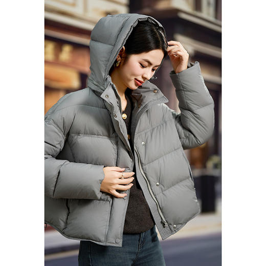 「高货kbnq」全新升级【铂金会员809/天猫1089/差价280】(02631)洛诗琳轻奢小个子加厚羽绒服2025冬季时尚连帽面包服 商品图2