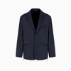EMPORIO ARMANI 阿玛尼 男士轻盈的初剪羊毛混纺斜纹单排扣西服外套 深蓝色 EM001125 AF17835 UB118 商品缩略图0