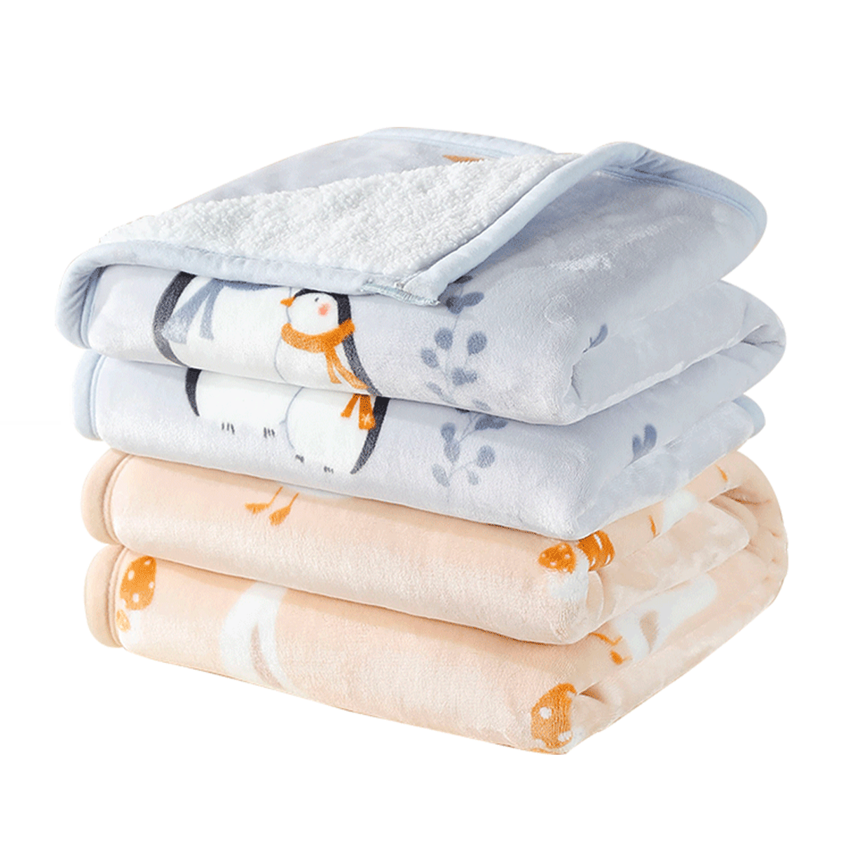 6936671640068   好孩子Goodbaby   羊羔绒加厚法兰绒毛毯婴儿双面盖毯新生儿毯子礼盒装A类(蓝色)