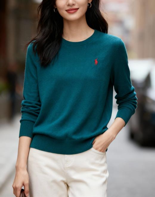 拉夫家羊毛羊绒混纺基础款圆领套头衫 商品图2