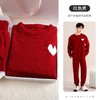 2【026全新马年情侣红色睡衣】男本命年新款男士半边绒冬季加绒加厚家居服男套装送男友 商品缩略图3