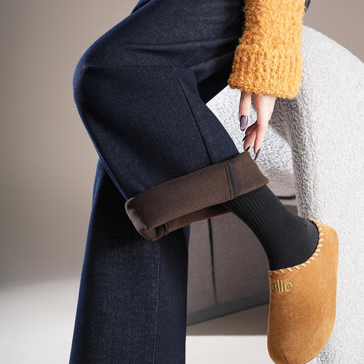 QYM 5957-Y厚款保暖阔腿裤加绒加厚直筒裤休闲裤 商品图3