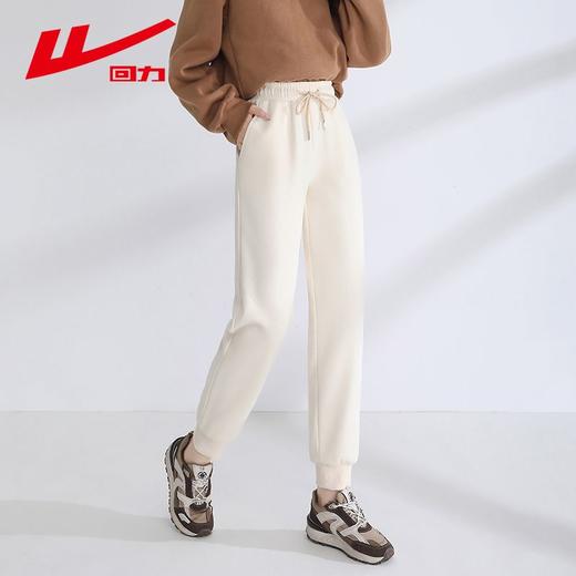 回力运动休闲裤女款2025秋冬季新款宽松束脚显瘦加绒保暖卫裤子女 商品图9