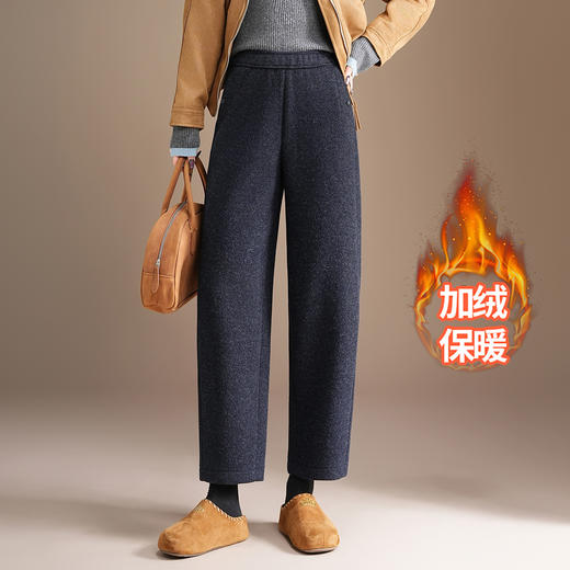 QYM 5961-Y时尚休闲裤松紧裤厚款保暖裤 商品图0