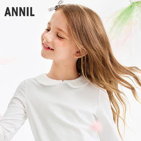 女童翻领长袖针织衫春季新款安奈儿童装EG611575