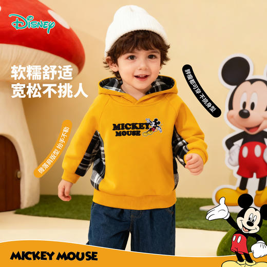 迪士尼冬季男童加绒连帽卫衣214DS0214 商品图3