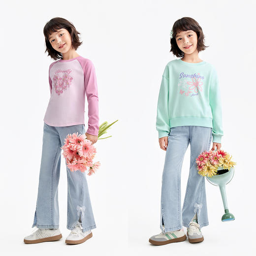 女童全腰牛仔单裤春季新款安奈儿童装EG616553 商品图3