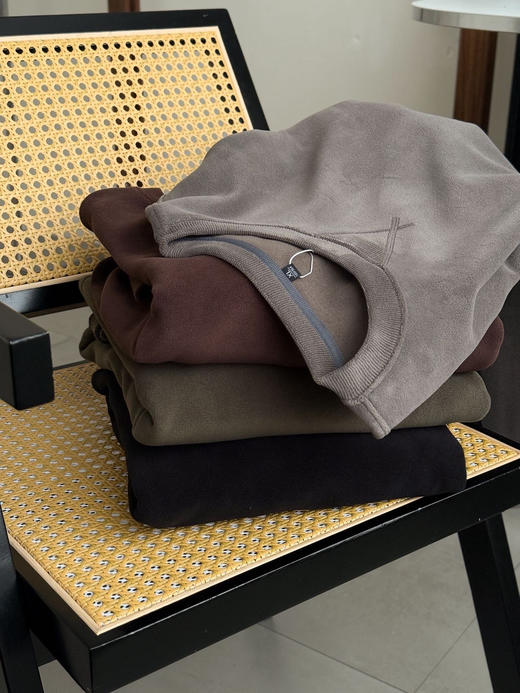 专柜撤柜  细腻柔糯 不起球不掉毛 闭眼入 男士绵羊毛550g双面奥粒绒圆领卫衣 小三角设计绵羊毛奥粒绒男士圆领长袖卫衣 商品图4