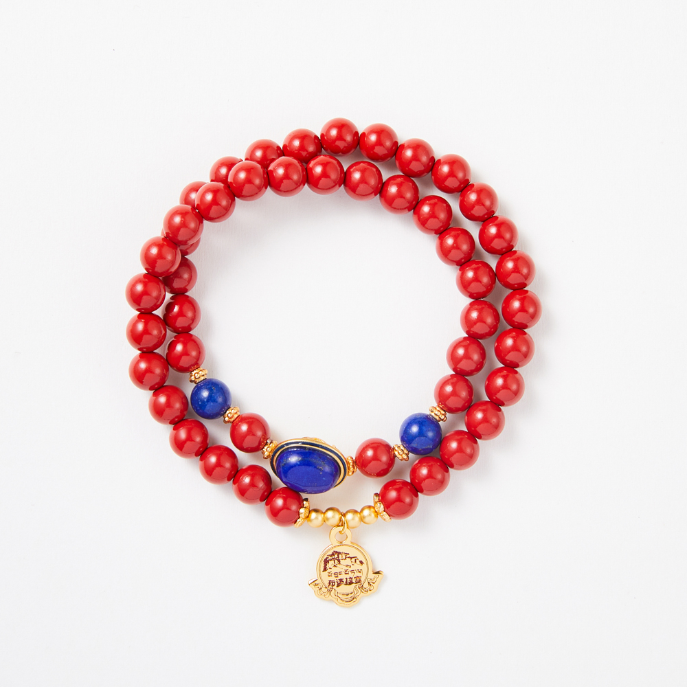 朱砂双圈手串