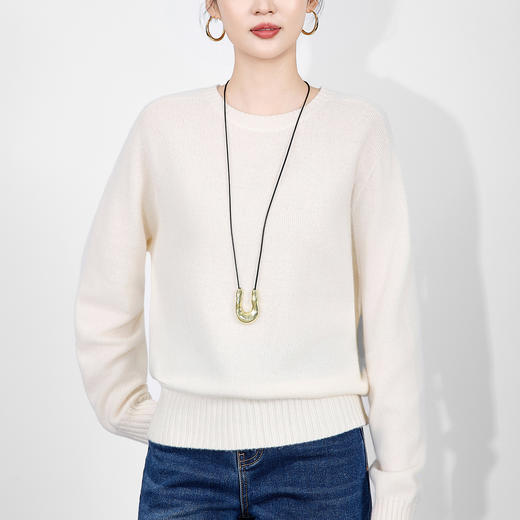 「高货wl」全新升级【铂金会员201/天猫269/差价68】(00902)洛诗琳气质无缝一体羊毛上衣2025秋冬显瘦百搭套头毛衣女 商品图2