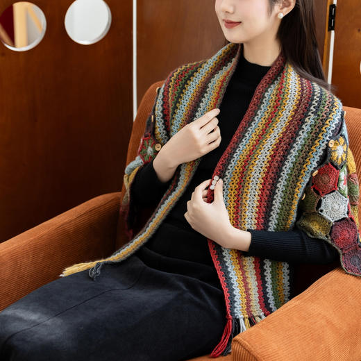 苏苏姐家斑斓艺境多穿披肩手工diy钩针编织毛线团羊毛线材料包 商品图2