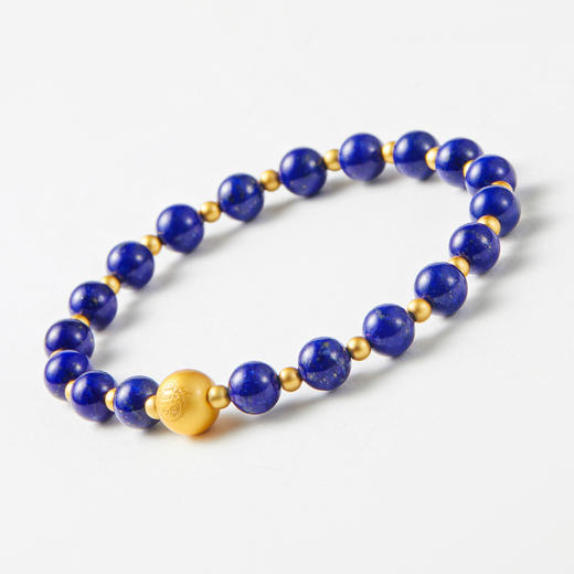 青金石银镀金隔珠手串 商品图2