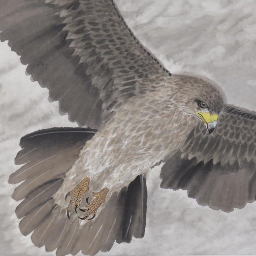 卓愿《大鹏一日同风起》34.5x69CM 手绘纸本宣纸国画作品 商品图4