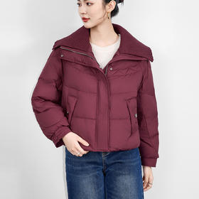 「高货wl」全新升级【铂金会员625/天猫839/差价214】(00207)洛诗琳气质针织翻领羽绒服2025冬季新款加厚保暖短外套