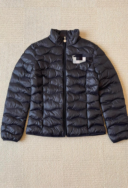 1124-3 渠道货 EA女士 shell夹克 轻薄排骨冲绒 可收纳 立领轻羽绒  只有黑色 商品图3