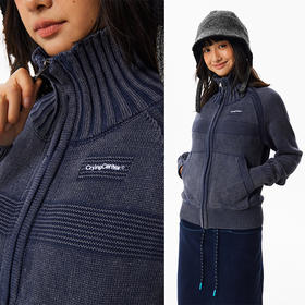 复古蓝做旧水洗开衫