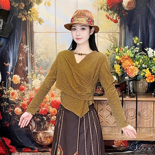 紫汀褶韵民族风修身上衣 | 现货加急发 商品图3