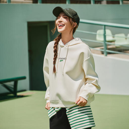 安踏易打理卫衣丨连帽卫衣女秋季新款印花休闲长袖上衣162548713 商品图3