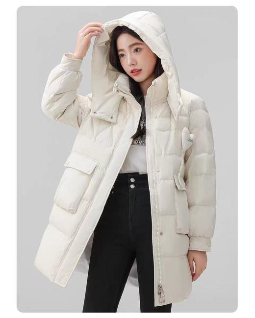 12.12错过没有！清货不退雅鹿剪标【羽绒服】绒子含量90% 爱心绗缝中长可拆卸帽羽绒服-喜出 商品图6