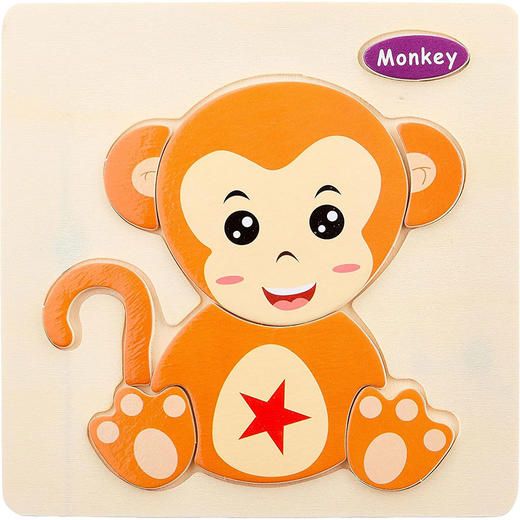 儿童木制动物立体卡通拼图 宝宝早教益智积木玩具 商品图6