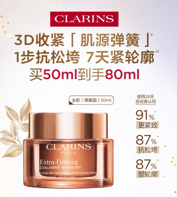 仅配送【国际妆品 线上专享】娇韵诗焕颜紧塑弹力面霜50ml 送 焕颜紧致弹力面霜30ml