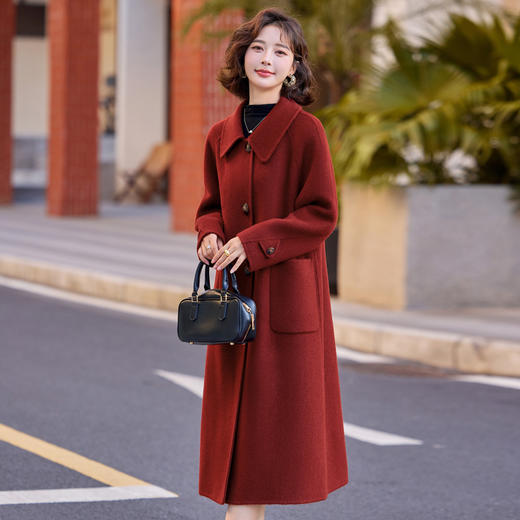 双面羊毛大衣百搭中长款显瘦100%羊毛外套XHEL8805 商品图1