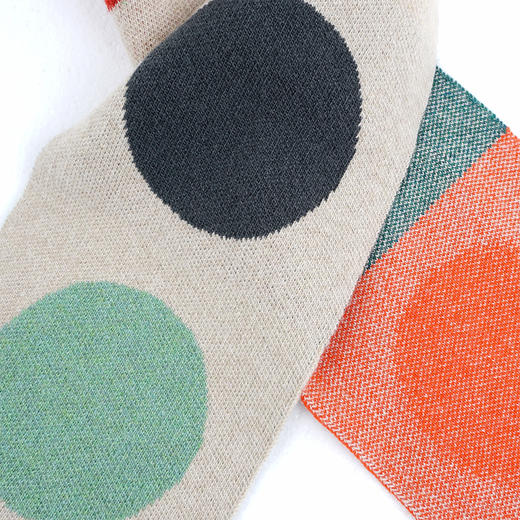 JO GORDON Small Multicolour Spot Scarf 羊羔毛彩色圆点围巾 商品图1