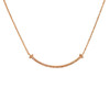 【95新】Tiffany & Co.蒂芙尼Tiffany T 系列小号18K玫瑰金满钻笑脸Smile项链链长约41cm女士101125NJS52 商品缩略图0