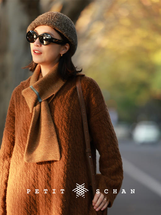 PETIT SCHAN小闪 CLO#973 Autumn Scenery 秋色 绵羊毛绞花V领套头毛衣 商品图0