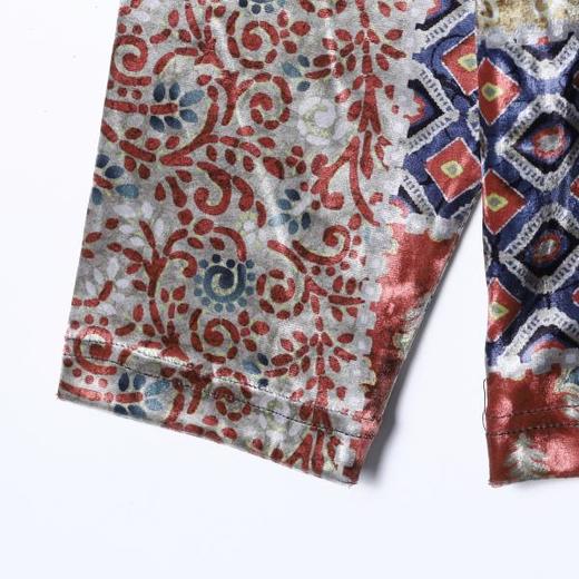 T5043SDSA男士秋冬新款痞帅男装潮牌撞色植物花卉半高领长袖T恤百搭潮 商品图4