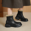 OLD 660-2保暖加绒厚时尚圆头粗跟高跟短筒雪地靴 商品缩略图0