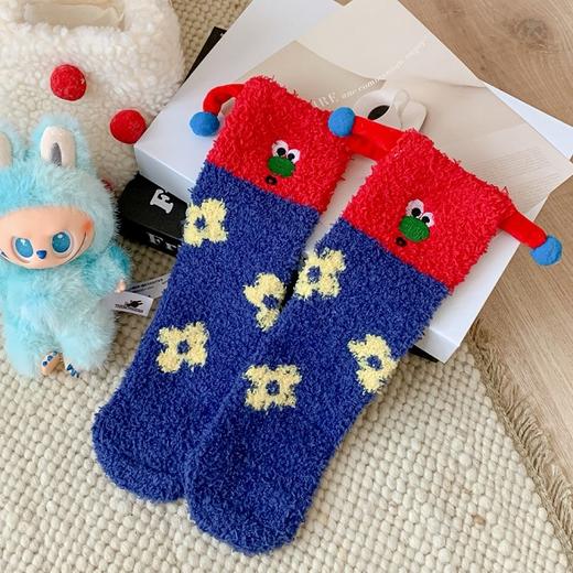 买手优选搞怪小丑珊瑚绒保暖中筒地板睡眠袜刺绣袜子168294575 商品图1