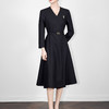 「高货wl」全新升级【铂金会员367/天猫499/差价132】(01040)洛诗琳法式V领长袖连衣裙2025秋冬气质收腰通勤显瘦A字裙 商品缩略图1