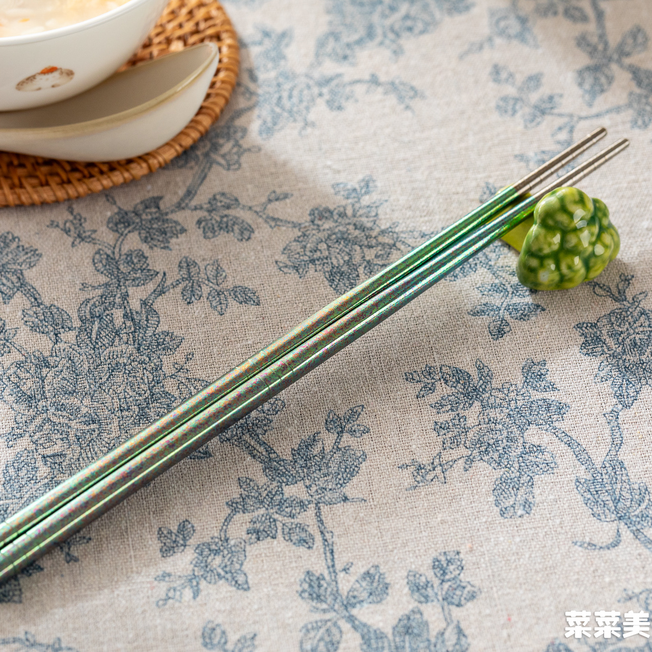 菜菜定制钛筷5件套| 冰花工艺，多人分色区分，防霉抑菌入口更放心