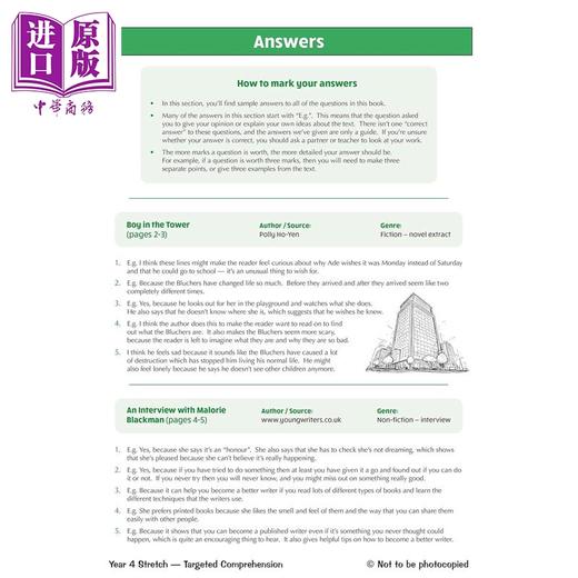 【中商原版】英国原版CGP 小学四年级英语阅读理解练习3册KS2 English Year 4 Reading Comprehension Targeted Question Book 商品图2
