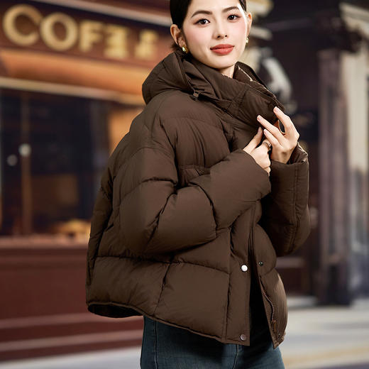 「高货kbnq」全新升级【铂金会员809/天猫1089/差价280】(02631)洛诗琳轻奢小个子加厚羽绒服2025冬季时尚连帽面包服 商品图0