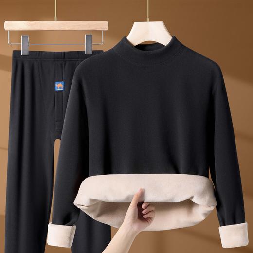 【驼绒巨厚】秋冬季保暖内衣套装半高领男女加绒加厚防寒秋衣秋裤秋冬加厚保暖内衣 商品图2