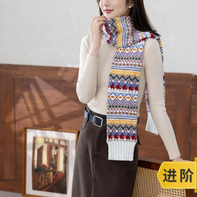 苏苏姐家织爱提花围巾手工diy棒针编织毛线团冬季自制材料包