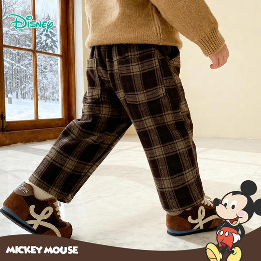 迪士尼男童冬款格子加绒长裤XD4DK029 商品图3