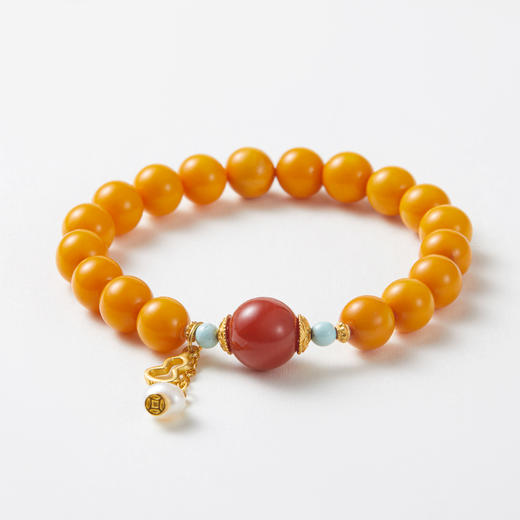 蜜蜡南红单圈手串 商品图1