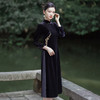 刺绣黑色丝绒显瘦奥黛改良旗袍秋冬	 SC18151 商品缩略图2